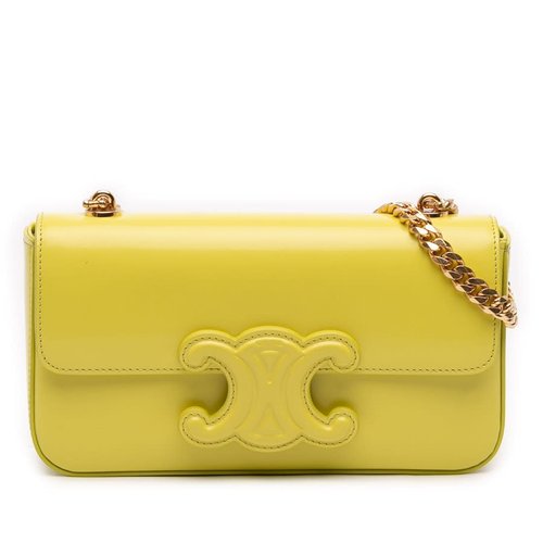 Pre-owned CELINE Shiny Calfskin Claude Chain Shoulder Bag Ladies U-CU-0292 - Yellow - 42VWUD3U7PHUSLDW X