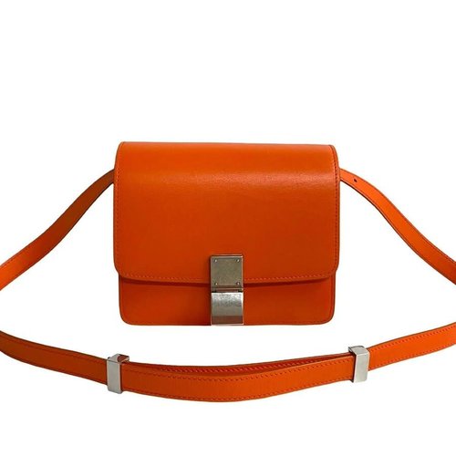 Pre-owned CELINE Small Calfskin Classic Box BCEZVRTVJKDIQEHV - Orange