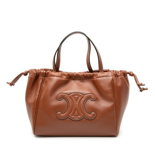 Pre-owned CELINE Small Calfskin Cuir Triomphe Cabas Drawstring Satchel Ladies F-TG-2263 - Brown - 0ZJ4G5HED0YF8QM9 X