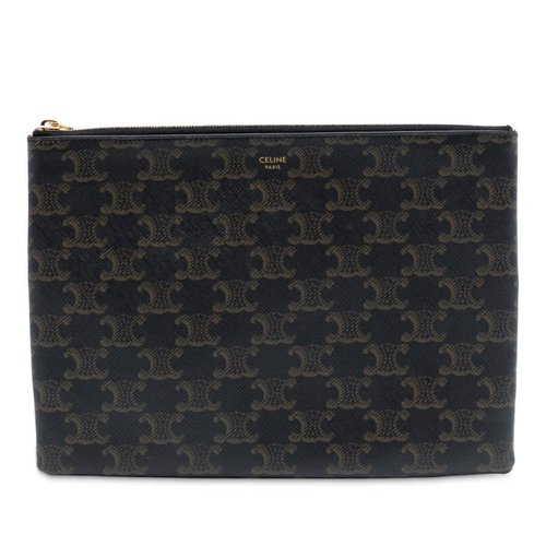 Pre-owned CELINE Small Triomphe Coated Canvas Clutch Ladies F-SD-2232 - Brown - F-SD-2232 X