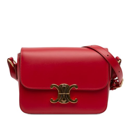 Pre-owned CELINE Teen Shiny Calfskin Triomphe Crossbody S-SL-1294 - S-SL-1294 X