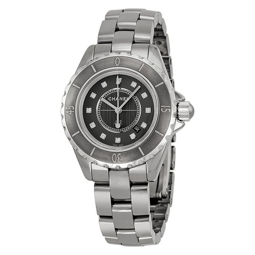 Pre-owned CHANEL J12 Diamond Titanium Dial Ladies Watch H3241 - Grey - H3241DIAMETER-DIMENSION