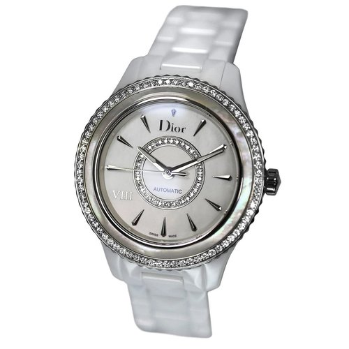 Pre-owned Christian Dior Dior Viii Montaigne Automatic Diamond Silver Dial Ladies Watch CD1245E9C001 - Silver Tone/White - CD1245E9C001DIAMETER-DIMENSION