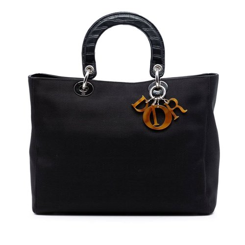 Pre-owned Dior Large Canvas Lady Ladies 72CKS8OEK8R9CSOF - Black - MA-0918X
