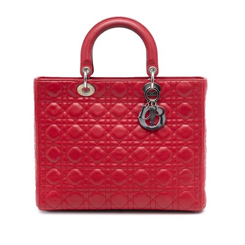 Pre-owned Dior Large Lambskin Cannage Lady Dior Ladies 16-BO-1101 - WFUZPGLU2L30W5HAX