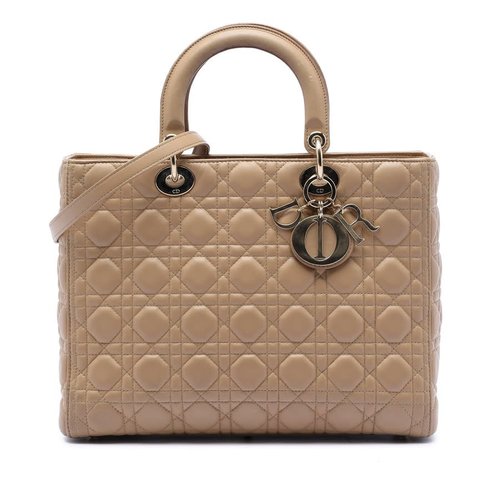 Pre-owned Dior Large Lambskin Cannage Lady Ladies 26JNOYY6DMBL2C2B - Brown - 15-BO-0173X