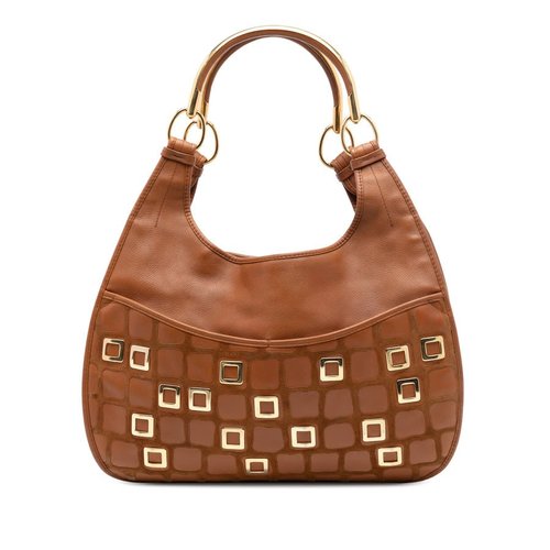 Pre-owned Dior Medium Embellished Leather 61 Hobo Ladies 02-BO-0098 - Brown/Gold Tone - Q3NQHG7E5JKYNQKQX