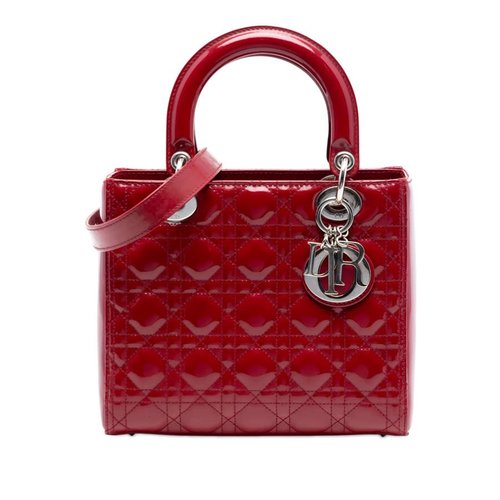 Pre-owned Dior Medium Patent Cannage Lady Ladies JSS5MNA52Z3E9AGS - ID-1108X