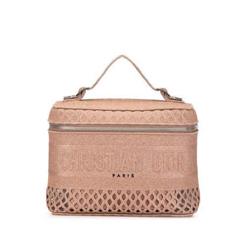 Pre-owned Dior Mesh Embroidered Diortravel Vanity Case Ladies 50-MA-1200 - Blue/Pink - GG6SU56OVLCBV9I1X