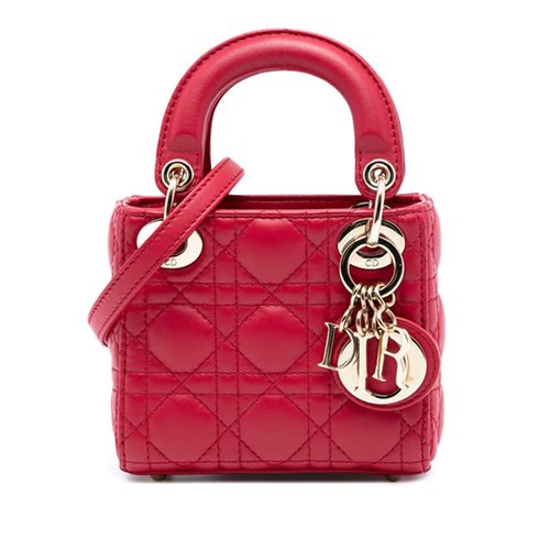 Pre-owned Dior Micro Lambskin Cannage Lady Dior Ladies 01-BO-1200 - WZLWHRJQGBX2OYOTX