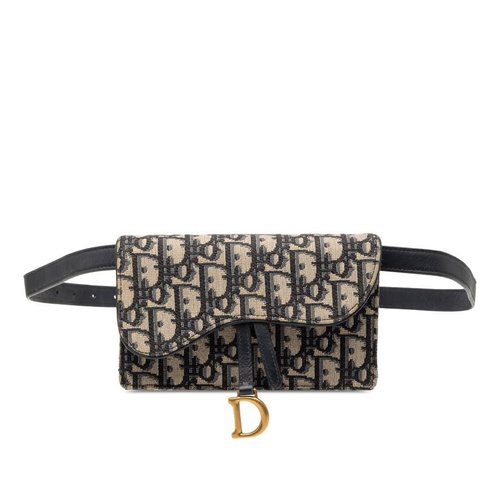 Pre-owned Dior Oblique Canvas Saddle Belt Bag 3QJOVPCY0B1TW41H - Blue - 3QJOVPCY0B1TW41HX