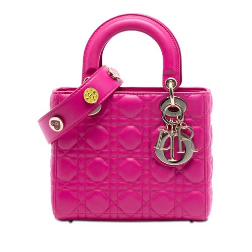 Pre-owned Dior Small Lambskin Cannage My ABCDior Lady Dior Ladies 18-MA-0118 - Blue/Pink - ST651PVY6Q4A3WQQX