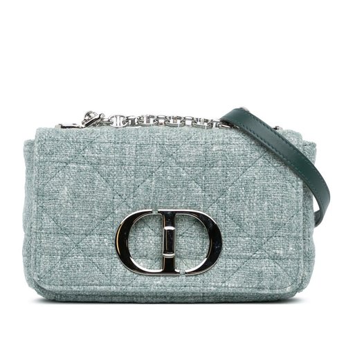 Pre-owned Dior Small Tweed Macrocannage Caro Bag Ladies 05-RU-0252 - Green - VJF6GWN2G3XOUV5DX