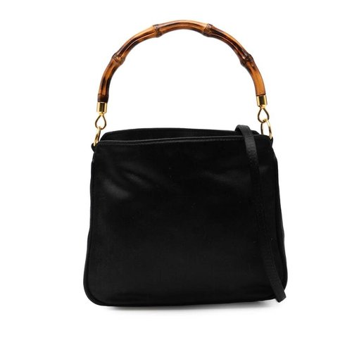 Pre-owned Gucci Bamboo Satin Satchel Ladies 005 781 0315 - Black - Y0MDAR-G6O5A-AZL