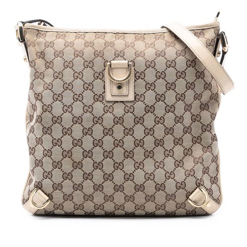 Pre-owned Gucci GG Canvas Abbey D Ring Crossbody 131326 506631 - Brown - MI05HA-LID7I-N1L