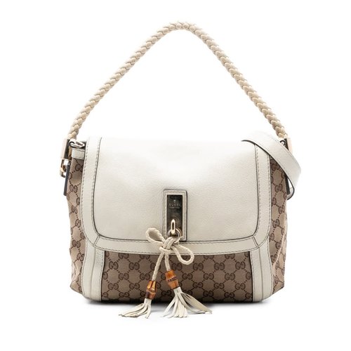 Pre-owned Gucci GG Canvas Bella Flap Satchel Ladies 282301 001998 - Brown - L37MAV-5G6OW-5SG