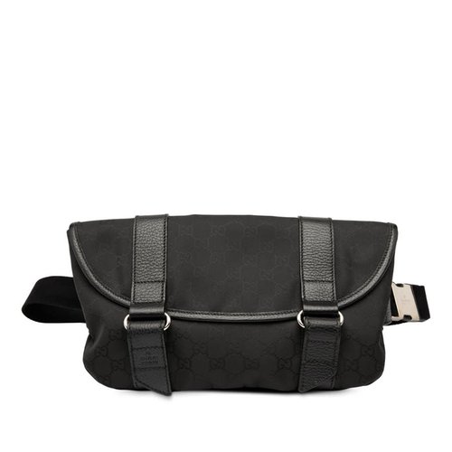 Pre-owned Gucci GG Canvas Belt Bag 374617 200047 - Black - BEBV20-J8EWZ-MAT