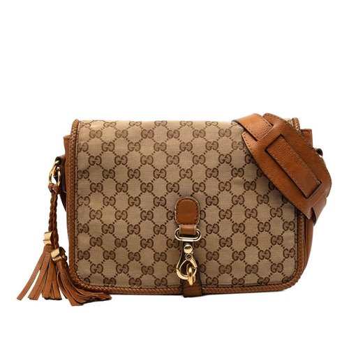 Pre-owned Gucci GG Canvas Marrakech Crossbody Ladies 257024.213317 - Brown - 9M72BT-E4QAK-BIO