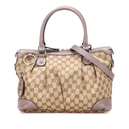 Pre-owned Gucci GG Canvas Sukey Satchel Ladies 247902 520981 - Brown - 54QU90-ATGEF-CJH
