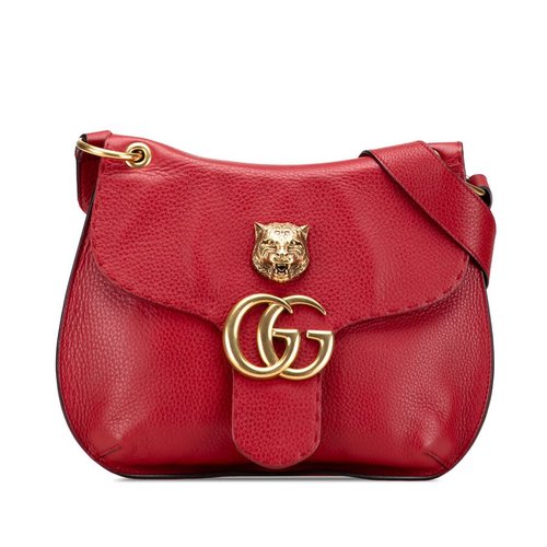 Pre-owned Gucci GG Marmont Leather Animalier Crossbody Ladies 409154 213048 - VYN06P-XEUL5-MR7
