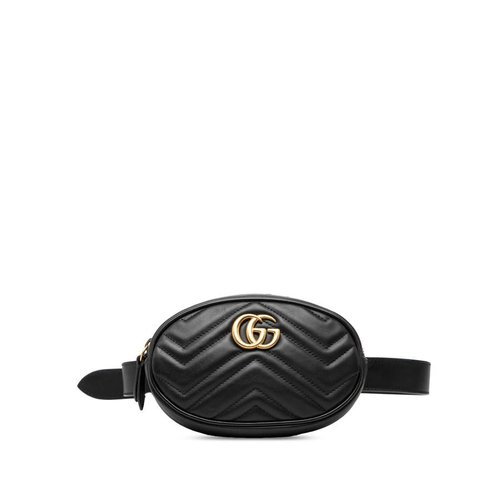 Gucci GG Marmont Matelasse Leather Belt Bag - Black - 71O31V-8VWEC-RK7