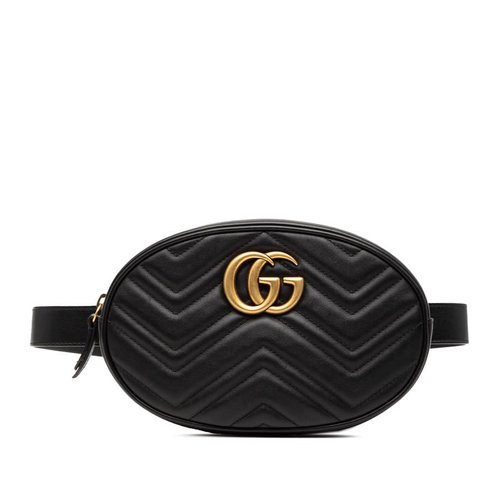 Gucci GG Marmont Matelasse Leather Belt Bag - Black - HKY3J2-RVWP1-AP8