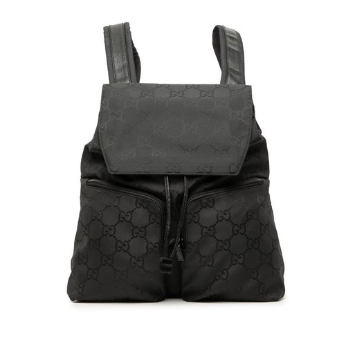 Pre-owned Gucci GG Nylon Backpack 003 0238 002058 - Black - F9EOR1-I0B7U-LBW