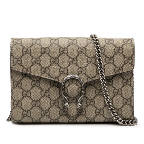 Pre-owned Gucci GG Supreme Dionysus Wallet on Chain Ladies 401231.0416 - Brown - 8FVD1B-FBLRK-YOB