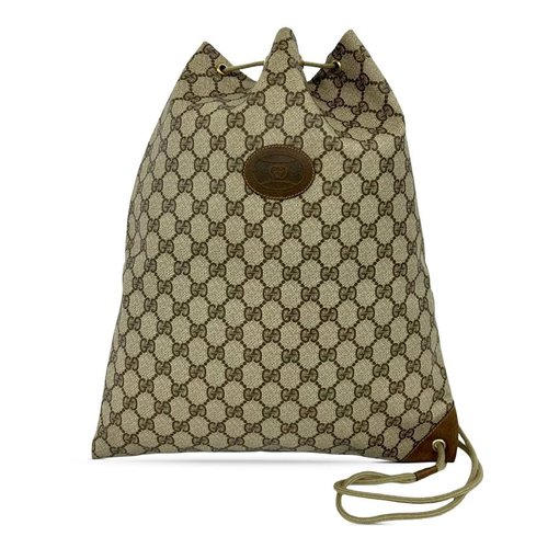 Pre-owned Gucci GG Supreme Drawstring Backpack Ladies HE421X1QS6VQSMGZ - Beige - 97-19-302 X