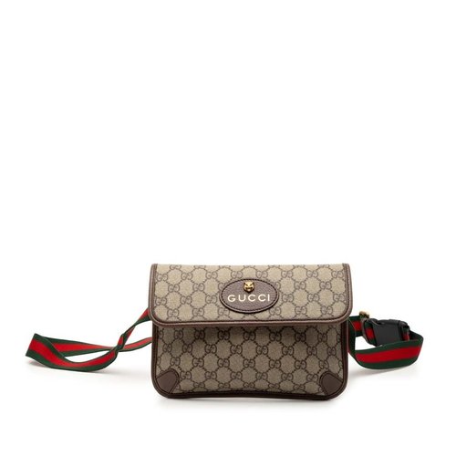 Pre-owned Gucci GG Supreme Web Neo Vintage Belt Bag 493930.203998 - Brown - TSLZ09-0LII3-RUU
