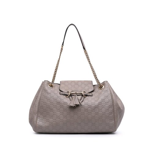 Pre-owned Gucci Large Guccissima Emily Chain Shoulder Bag 336757 520981 - Grey - 336757 520981 X