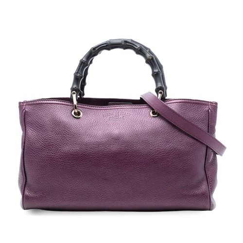 Gucci Medium Calfskin Bamboo Shopper Satchel - Purple - P7QK3N-KIHA1-R9M