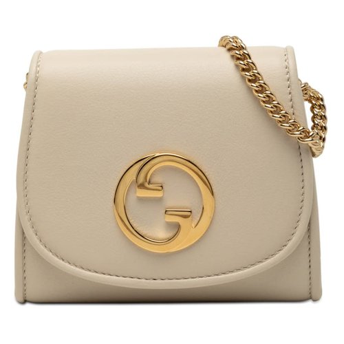 Pre-owned Gucci Medium Calfskin Blondie Wallet on Chain Ladies 725219 0416 - Gold Tone/White - D7WGIR-BHHJ3-CX6