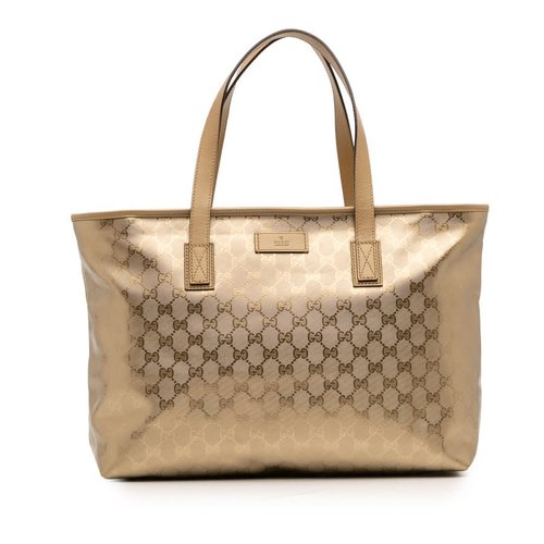 Pre-owned Gucci Medium GG Imprime Tote 211137 486628 - Gold Tone - 211137 486628 X