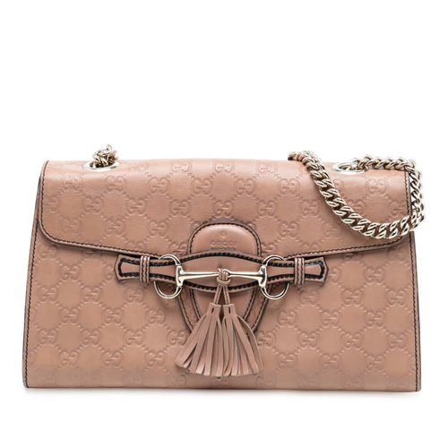 Pre-owned Gucci Medium Guccissima Emily Shoulder Bag 5FAXGFX8WWESVWH6 - Brown/Gold Tone - 5FAXGF-8WWES-WH6