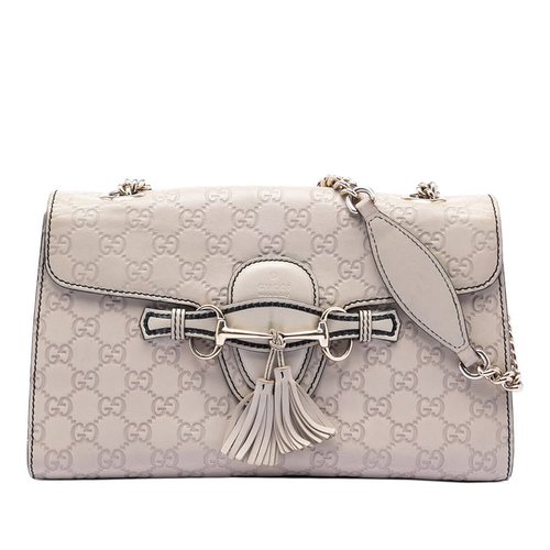 Medium Guccissima Emily Shoulder Bag - White - 6T22UZ-WFYLE-HGU