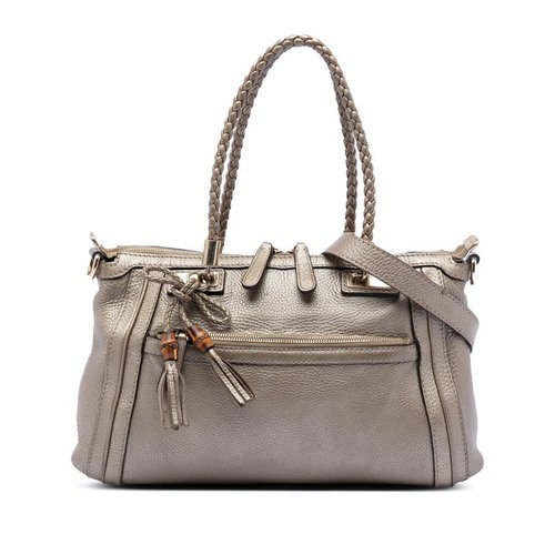 Gucci Metallic Pebbled Calfskin Bella Satchel - Gold Tone/Silver Tone - 3YP7GT-I74X4-HB5