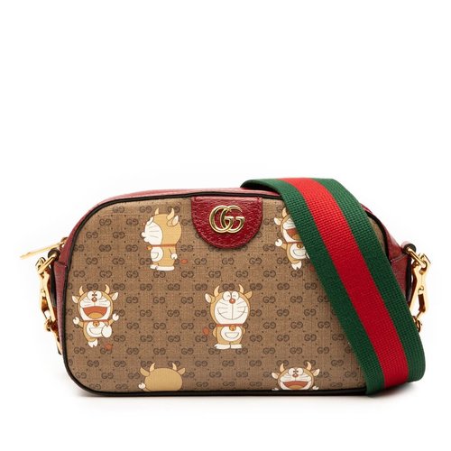 Pre-owned Gucci Micro GG Supreme Doraemon Crossbody Ladies 574886 525040 - Brown - M4LH77-UJQH4-XCP