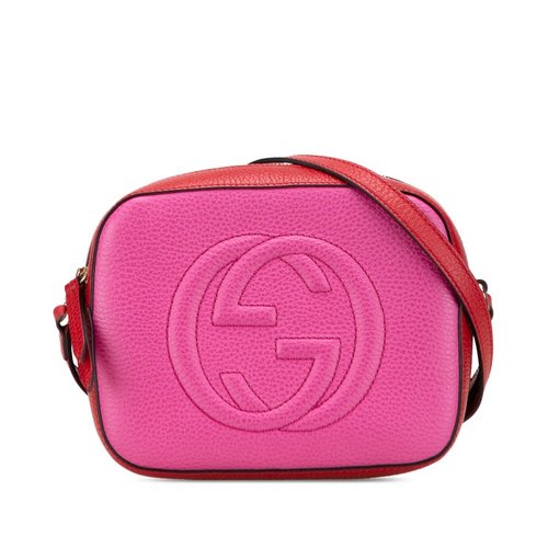 Gucci Small Bicolor Leather Soho Disco Crossbody - Blue/Pink - 0HD2OU-P69S3-QPB