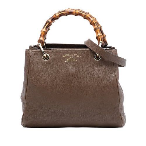 Pre-owned Gucci Small Calfskin Bamboo Shopper Satchel Ladies 336032 520981 - Brown - 0DP5K8-2N1JX-WG1