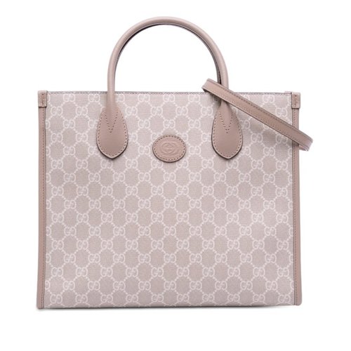 Gucci Small GG Supreme Interlocking G Tote - Brown - KEDTIC-13NVG-N3K