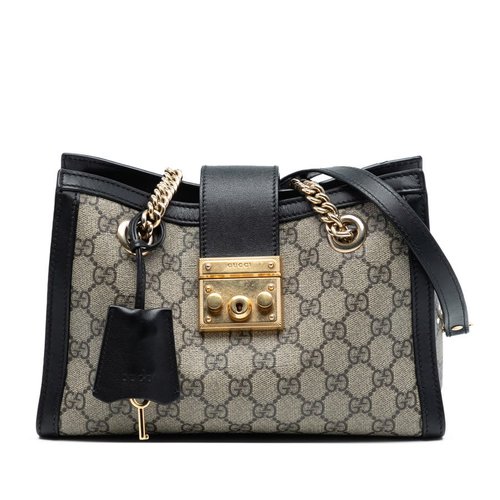 Gucci Small GG Supreme Padlock Tote - Black - CWYN7R-T61WD-DW4