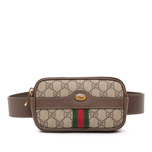 Gucci Small GG Supreme Web Ophidia Belt Bag - Brown - LQDRPJ-LUO7O-SQ3