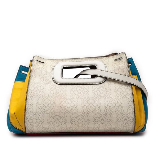 Pre-owned LOEWE Anagramcolor Leather Accordion Satchel Ladies 290802 - Multi-Color/White - V31SW2VCCFWBBQYG X