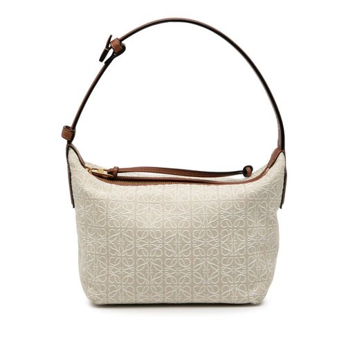 Pre-owned LOEWE Small Anagram Jacquard Cubi Bag 522304 - Brown - 522304 X