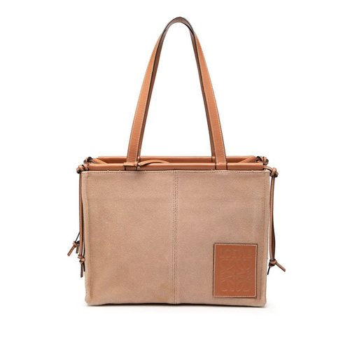 Pre-owned LOEWE Small Canvas Cushion Tote Ladies 701944 - Brown - 701944 X