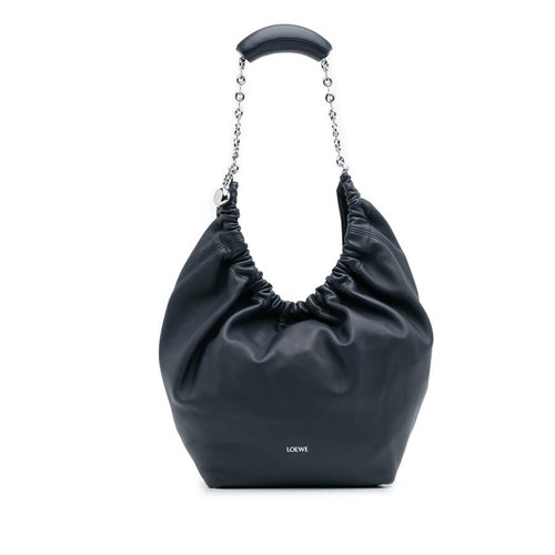 Pre-owned LOEWE Small Mellow Nappa Lambskin Squeeze Bag X7ZNHCX0YEXW9KPM - Blue - X7ZNHCX0YEXW9KPM X