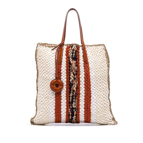 Pre-owned Loro Piana Crochet Wool and Silk Blossom Tote Ladies FNR93OIHV91J2E3Z - Brown - FNR93OIHV91J2E3Z X