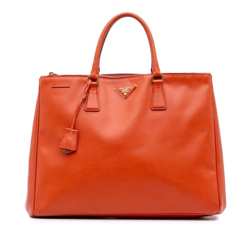 Pre-owned Prada Extra Large Saffiano Lux Galleria Double Zip Tote Ladies S0FILXN1EMXEABR2 - Orange - S0FILXN1EMXEABR2X