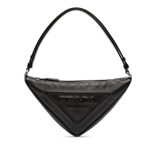Pre-owned Prada Grace Lux Triangle Satchel BKBFXC1SS5PAYQWU - Black - BKBFXC1SS5PAYQWUX